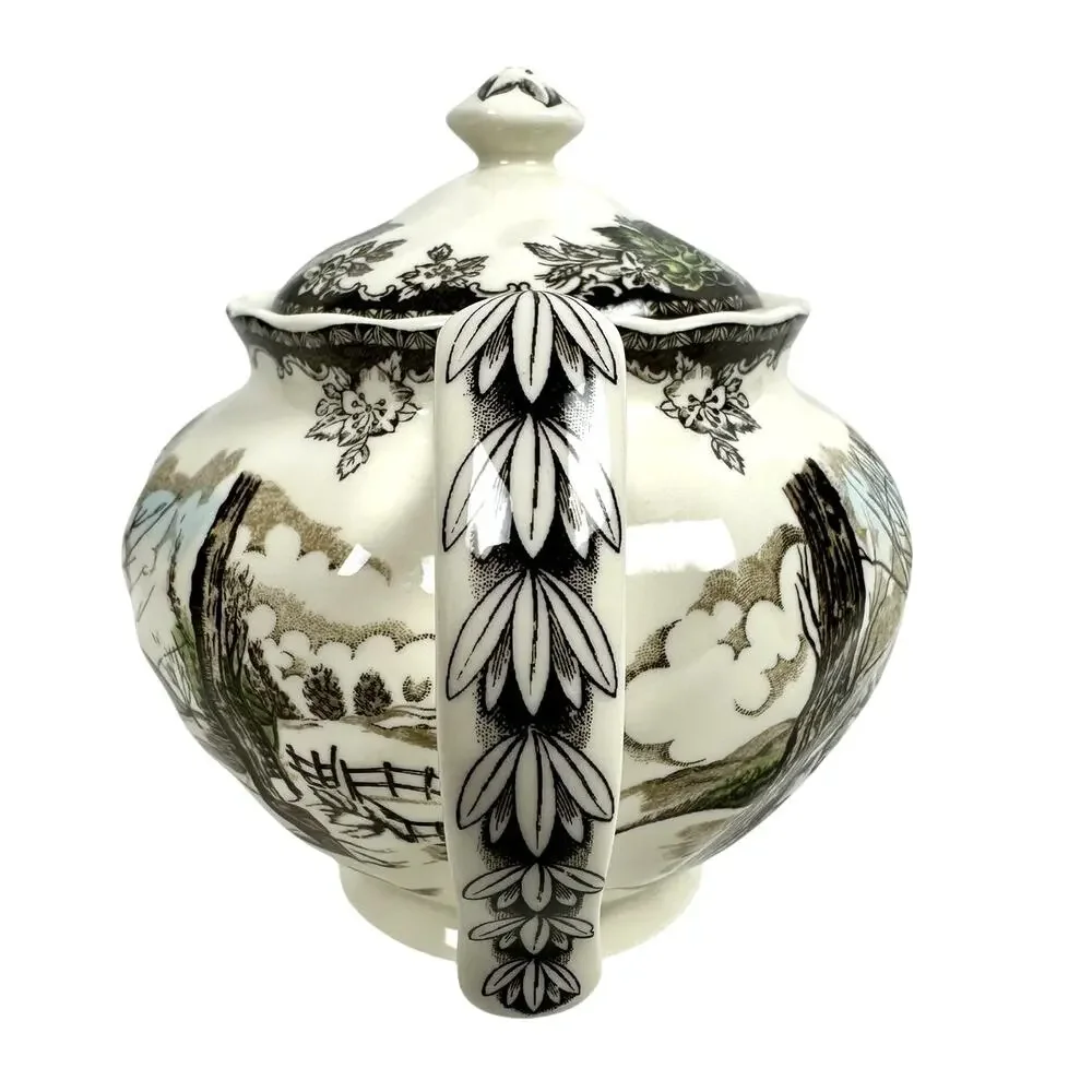 Johnson Bros Friendly Village England Vintage Sugar Maples Teapot-Excellent!